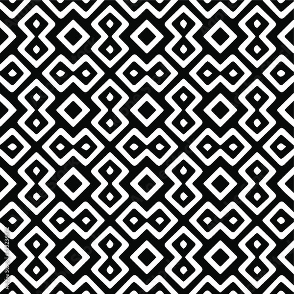Fototapeta Geometric vector pattern with Black and white colors. Seamless abstract ornament for wallpapers and backgrounds.