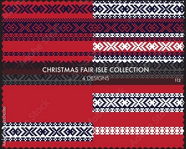 Obraz Christmas Fair Isle Seamless Pattern Collection