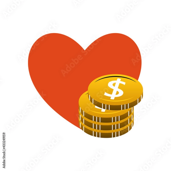 Fototapeta Illustration Vector Graphic of Love Your Finance Logo. Perfect to use for Technology Company