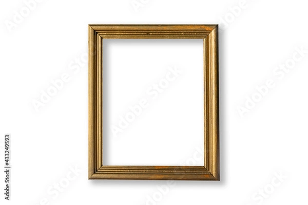 Obraz one gold frame on a wall