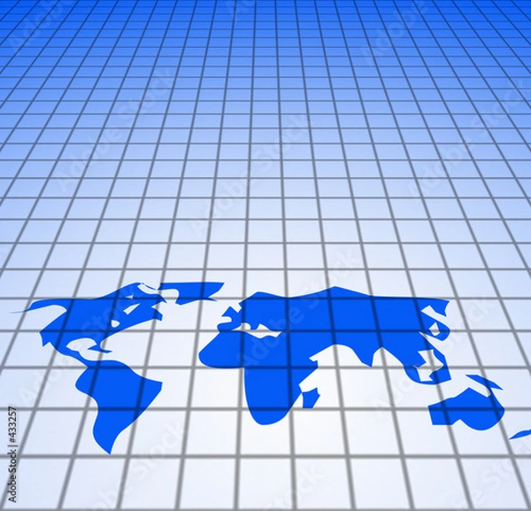 Fototapeta world, blue map