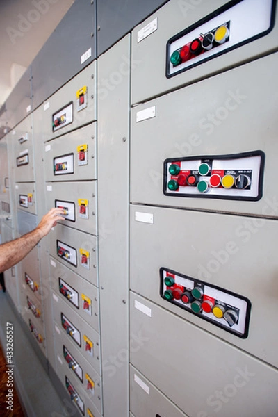 Obraz control panel in  water factory