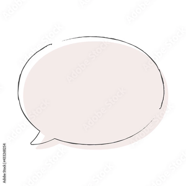 Fototapeta 吹き出しイラスト、アイコン（手描きボールペン風、ずらし背景、カラフル）