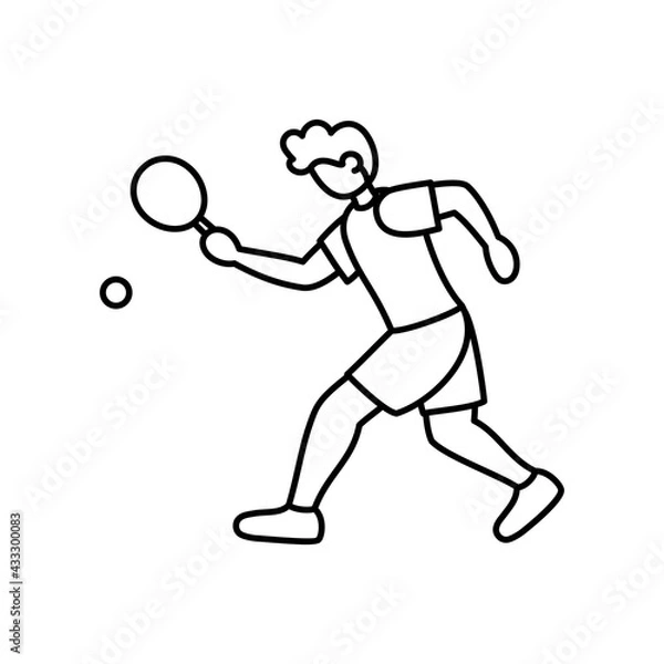 Obraz Isolated athlete character icon practicing ping pong