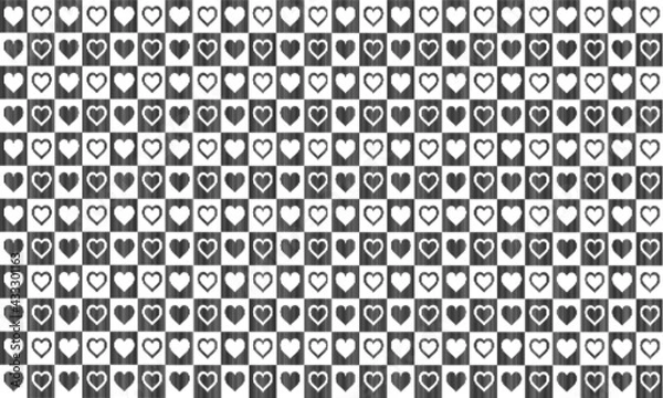 Obraz heart shapes and silhouettes pattern with striped pattern.