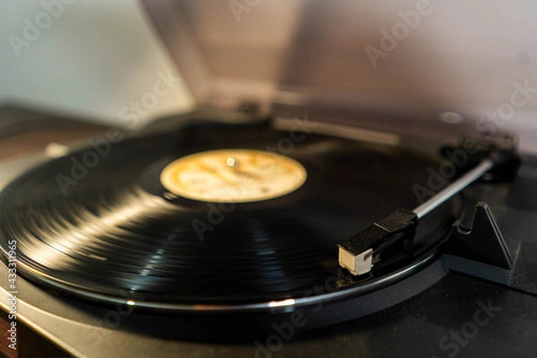 Obraz vinyl player seen from close-up