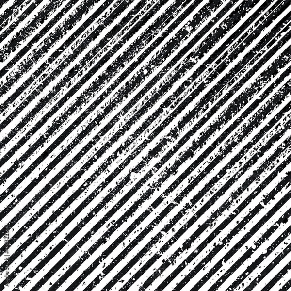 Fototapeta Grunge Black Diagonal Striped Background . Vector parallel slanting, oblique lines . Distress texture .