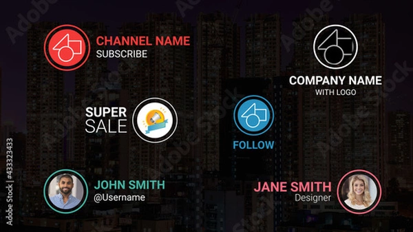 Fototapeta Simple Lower Third with Circular Picture