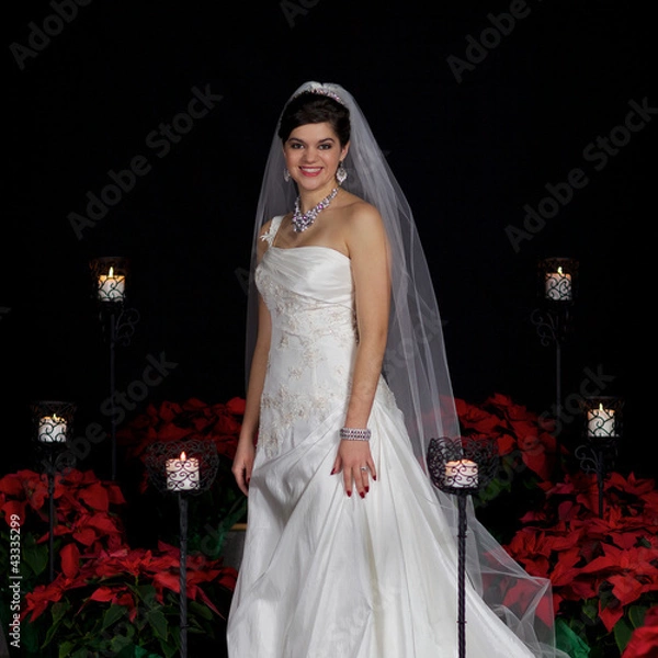 Fototapeta A bride posing for the camera