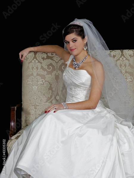 Fototapeta A bride posing for the camera