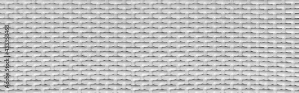 Fototapeta Panorama of White rattan wooden table top pattern and background seamless