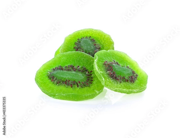 Obraz  Dry kiwi fruit on white background
