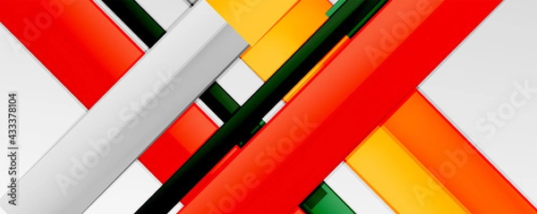 Fototapeta Color abstract lines trendy geometric background for business or technology presentation, internet poster or web brochure cover, wallpaper