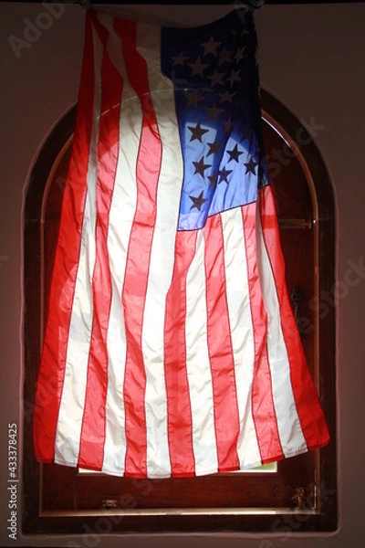 Fototapeta american flag on the window