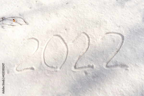 Fototapeta numbers 2022 in the snow