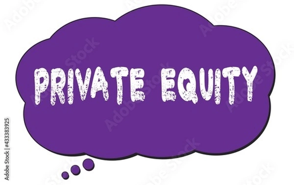Fototapeta PRIVATE  EQUITY text written on a violet thought cloud bubble.