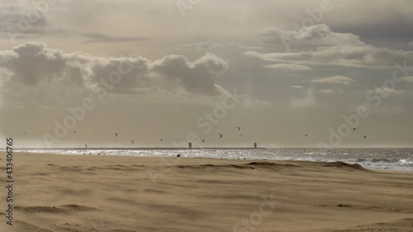Fototapeta Scheveningen beach during a storm