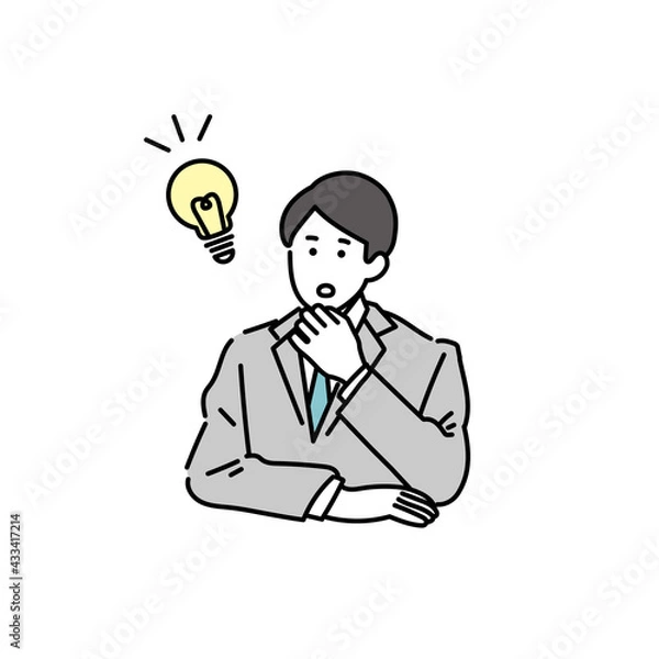 Fototapeta 閃いた男性ビジネスパーソン