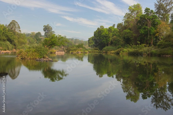 Obraz River Cauvery or Kaveri flowing through the forest in Coorg, India