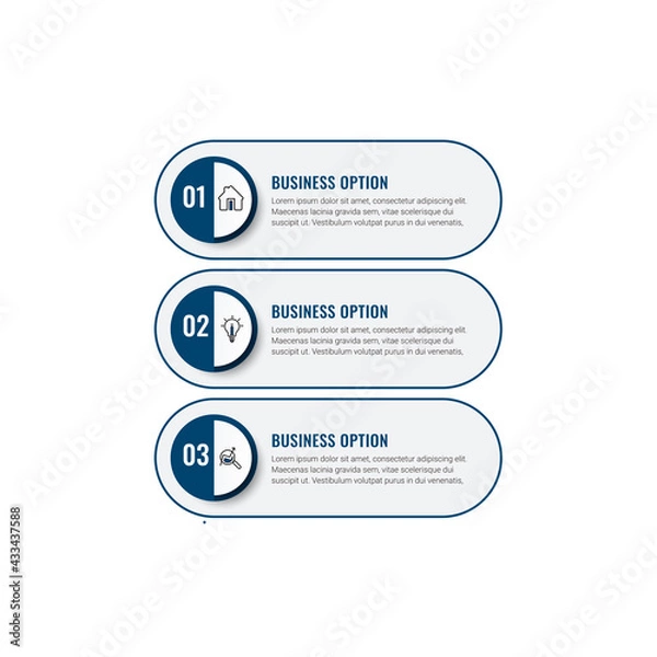 Obraz vector illustration Infographic design template with icons. can be used for workflow layout, diagram, annual report, web design.
