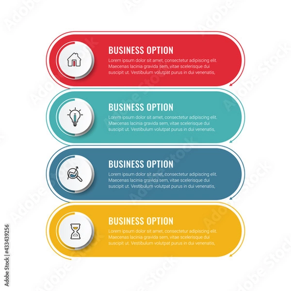 Obraz business concept timeline. Infograph template. Can be used for process, presentations, layout, banner,info graph.
