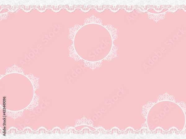 Fototapeta ロマンティックなレース背景素材、ピンク