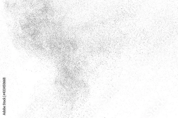 Fototapeta Distressed black texture. Dark grainy texture on white background. Dust overlay textured. Grain noise particles. Rusted white effect. Grunge design elements. Vector illustration, EPS 10.