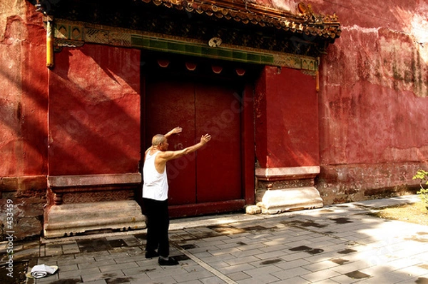 Obraz tai chi in jingshan park in beijing