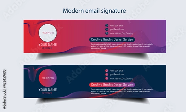 Obraz modern email signature vector templates design