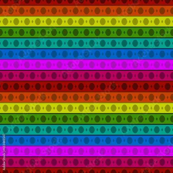 Fototapeta Rainbow layers pattern. Vector seamless pattern. Same and simple multicolor layered ornament.