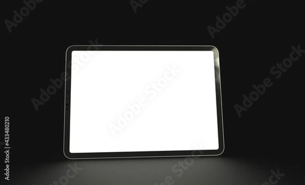 Obraz Tablet 3d computer with blank screen illustration