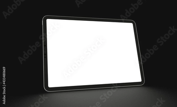 Obraz Tablet 3d computer with blank screen illustration