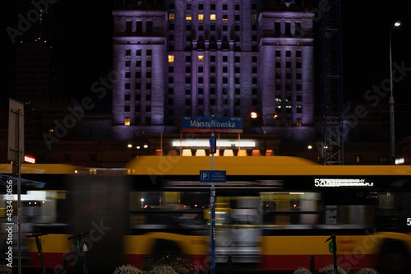 Obraz Pałac kultury nocą