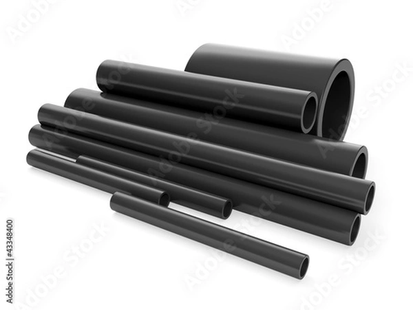 Obraz 3d illustration: A group of plastic pipes