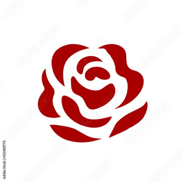 Fototapeta Vector icon of red rose illustration