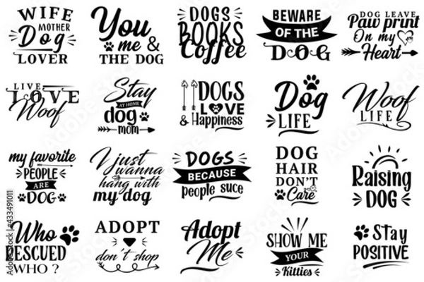 Obraz Dog Quotes Design Bundle, Dog Design Bundle
