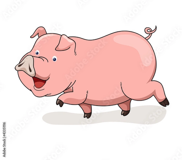 Fototapeta Cartoon pig vector