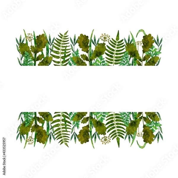 Obraz Frame with forest wild plants