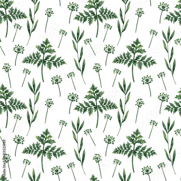 Obraz Seamless pattern with green plants