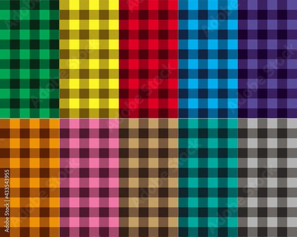Fototapeta Checkered seamless patterns