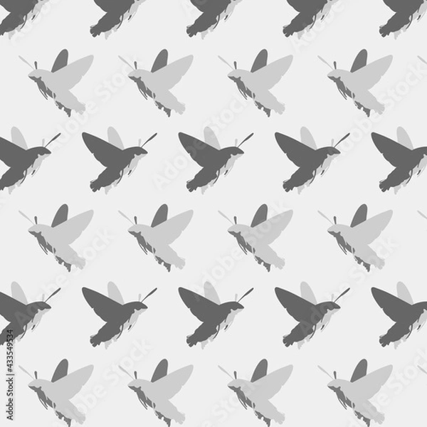 Fototapeta Asian Humming-bird Hawk-moth pattern seamless background premium vector