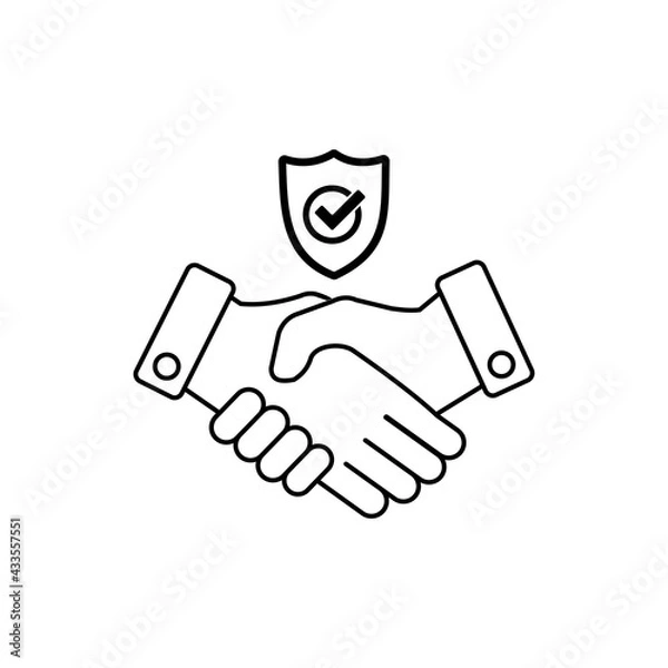 Fototapeta trust icon, handshake icon vector sign symbol