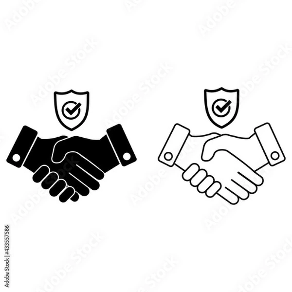 Fototapeta trust icon, handshake icon vector sign symbol