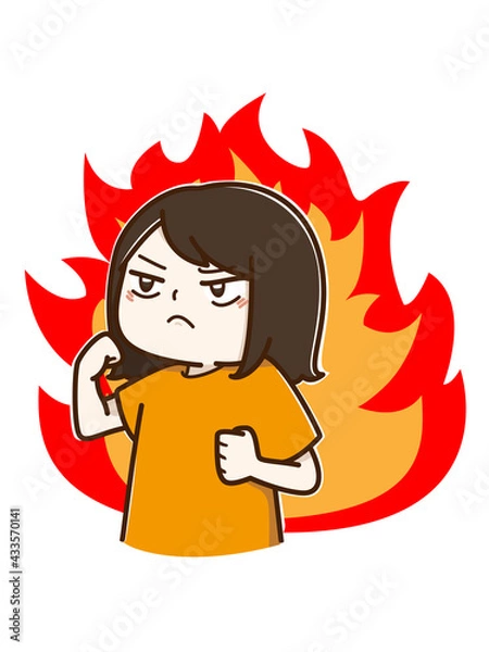 Fototapeta 決意してやる気に満ち溢れる女性
