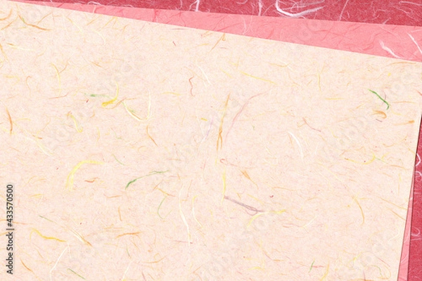 Obraz 和紙テクスチャー背景(ピンク色)  春らしいピンク系の和紙背景