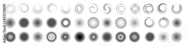 Fototapeta halftone dot circle frame vector. round dotted pattern geometric background