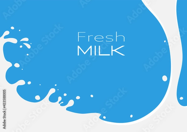 Fototapeta Pouring milk with splash abstract background vector illustration