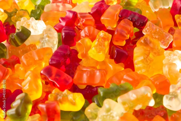 Obraz Colourful gummy bears full frame close up