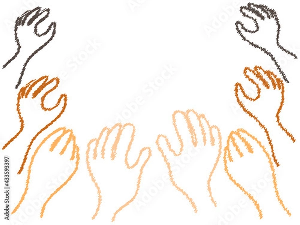 Obraz 手のフレーム　落書き風