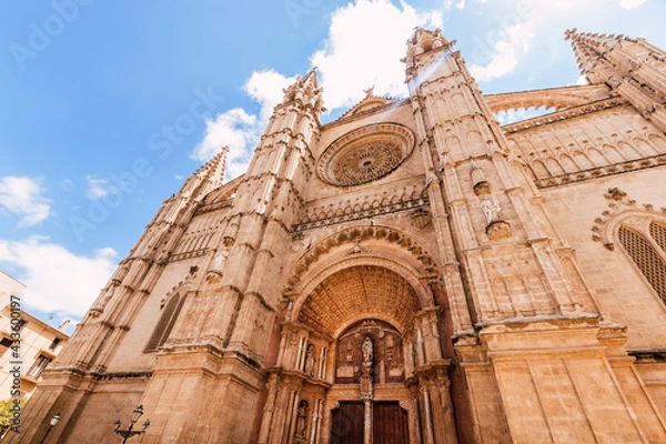 Obraz palma de mallorca cathedral from low angle